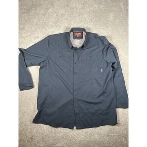 Simms Fishing Shirt Mens XL Blue Gray Long Sleeve Vented Guide Power-Pole NWOT